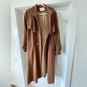 Simple Retro chocolate trench coat